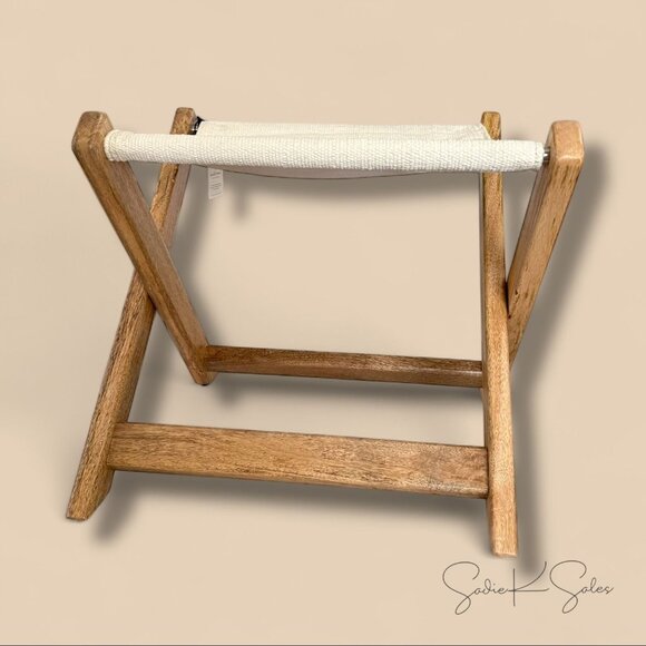 Foldable Outdoor Patio Stool Natural/Cream - Hearth & Hand Magnolia -Target 2025 - Picture 8 of 11